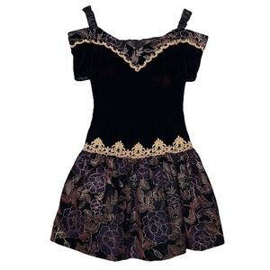 VTG Scott McClintock Velvet Floral Mini Dress